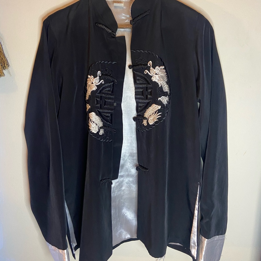 Vintage Vietnamese Dragon embroidered Blouse